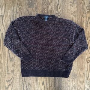 Vintage Dockers Multi-Colored Patterned Black Sweater